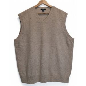 Club Room Mens xl Sweater Vest Lambswool Beige oatmeal classic